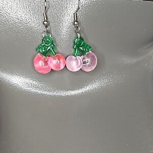 Pink Cherry Resin Earrings